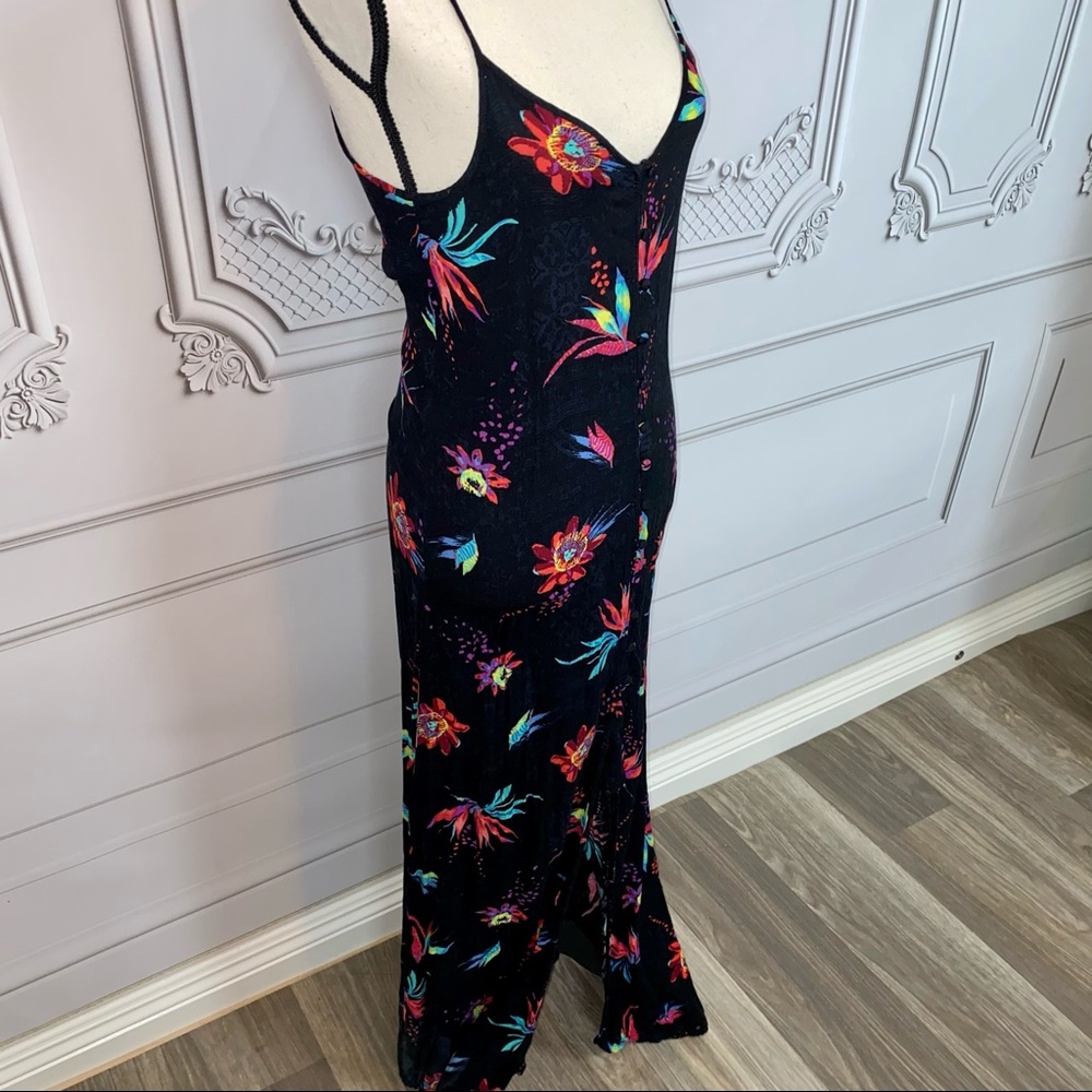 Rusty Long Black Fitted Front Button Up Dress | S… - image 5